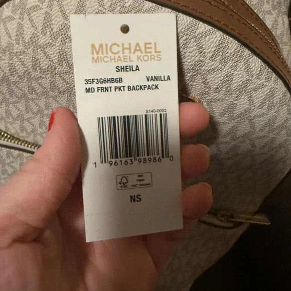 Michael Kors Monogram Tan Backpack - Picture 2 of 4